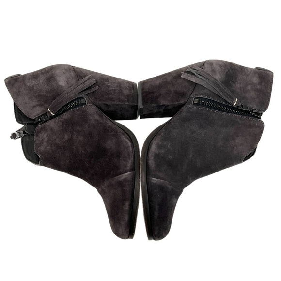 Rag & Bone Margot Gray Suede Tassel Heeled Booties - Picture 9 of 12